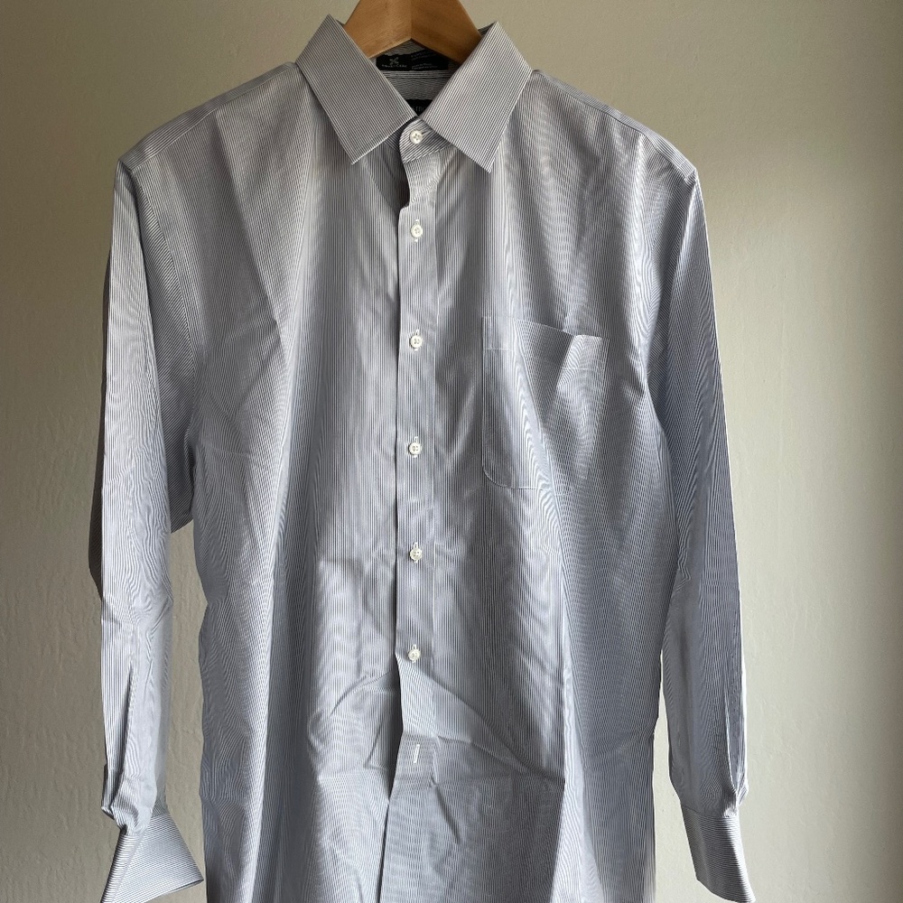 Men's Nordstrom Smartcare Traditional Fit Blue/white, Casual/Dress Shirt 15.5x32